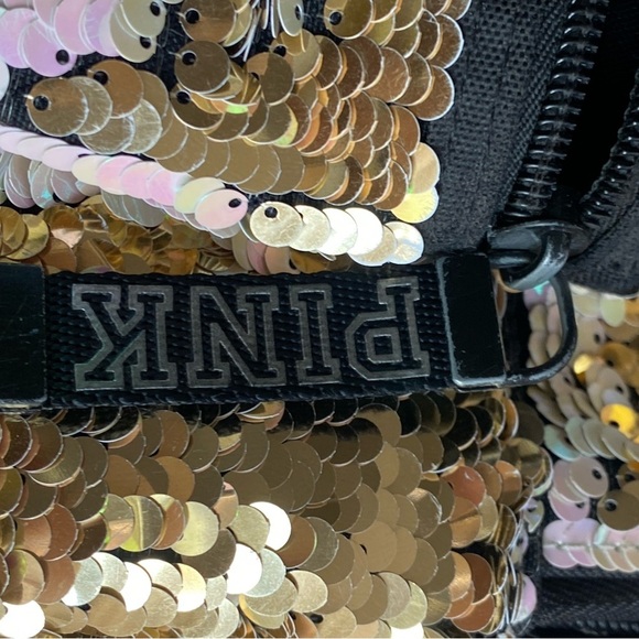 Sequin Gold Victoria’s Secret Large Backpack with PINK Logo main image 5